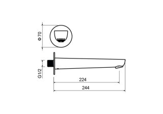 Излив для ванны Aquatek AQ1141CR хром